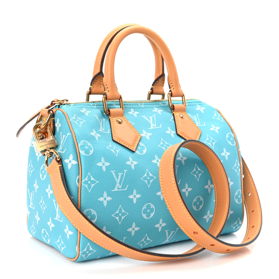 Louis Vuitton Calfskin Monogram Speedy P9 Bandouliere 25 Turquoise Image 3