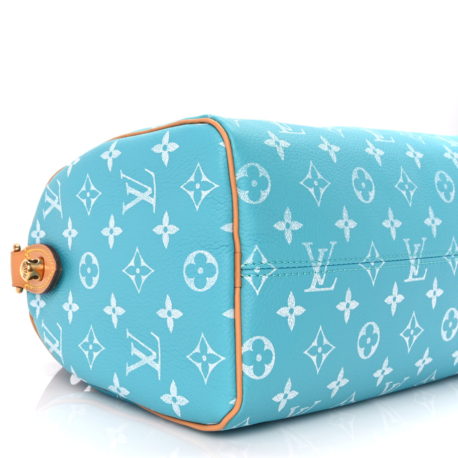 Louis Vuitton Calfskin Monogram Speedy P9 Bandouliere 25 Turquoise Image 9