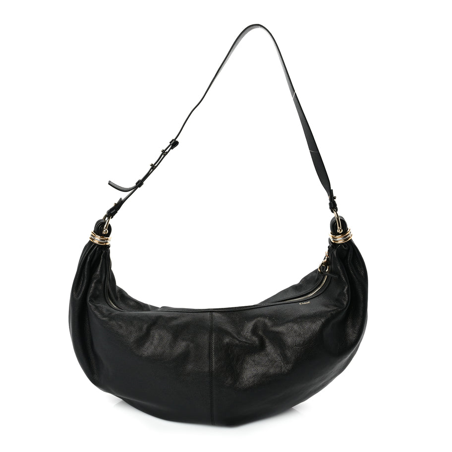 Chloe Grained Calfskin Large Bracelet Hobo Bag Black Image 1
