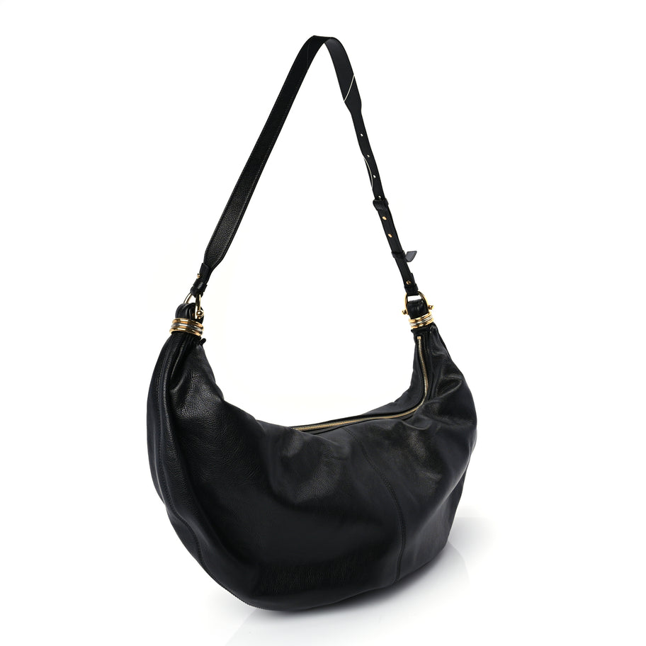 Chloe Grained Calfskin Large Bracelet Hobo Bag Black Image 2