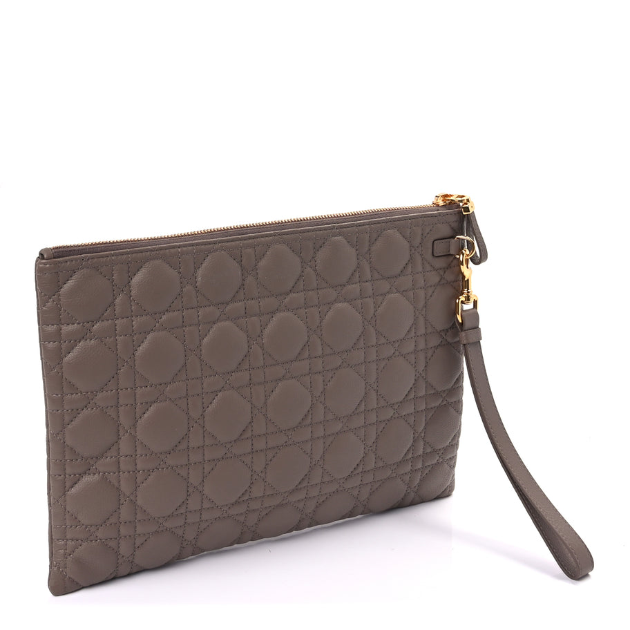 Christian Dior Supple Calfskin Cannage Large Caro Daily Pouch Warm Taupe Image 3