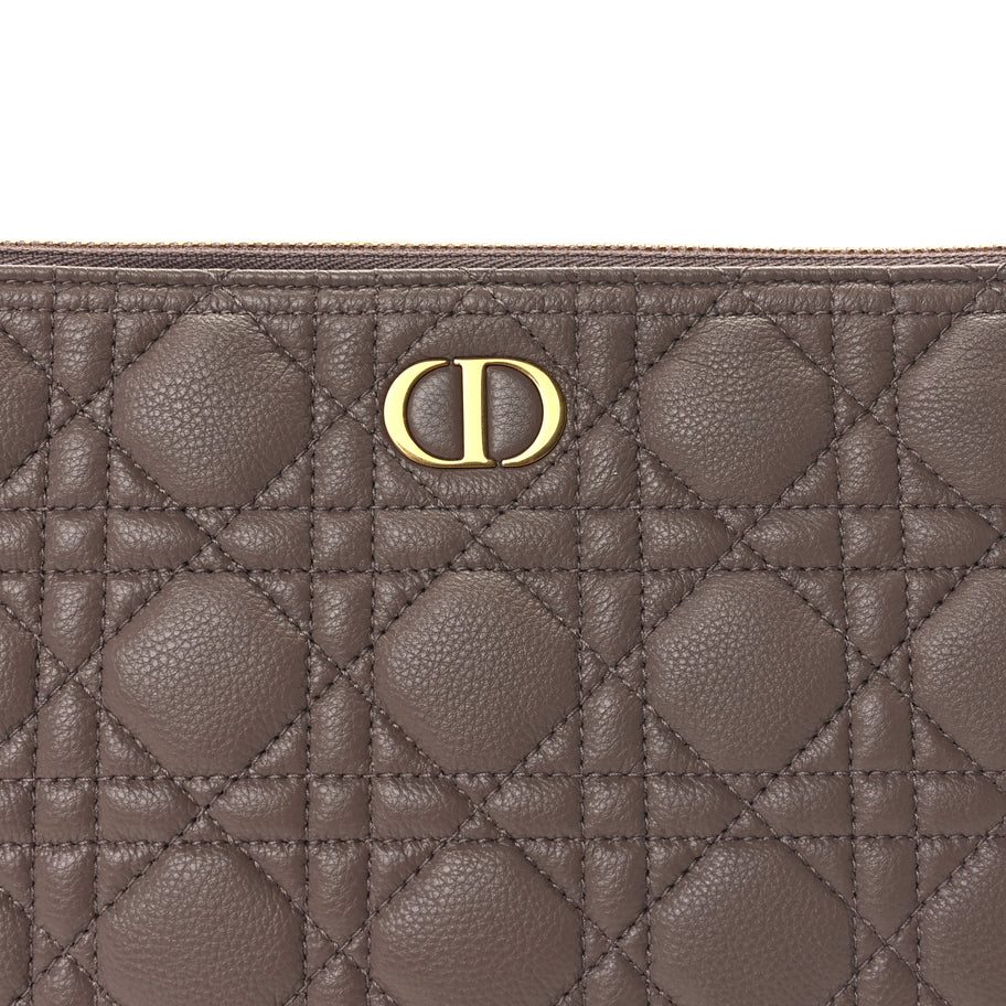 Christian Dior Supple Calfskin Cannage Large Caro Daily Pouch Warm Taupe Image 6
