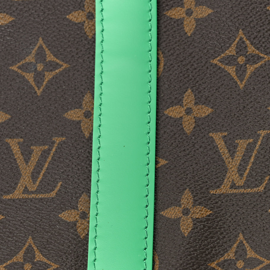 Louis Vuitton Monogram Macassar Keepall Bandouliere 50 Minty Green Image 6