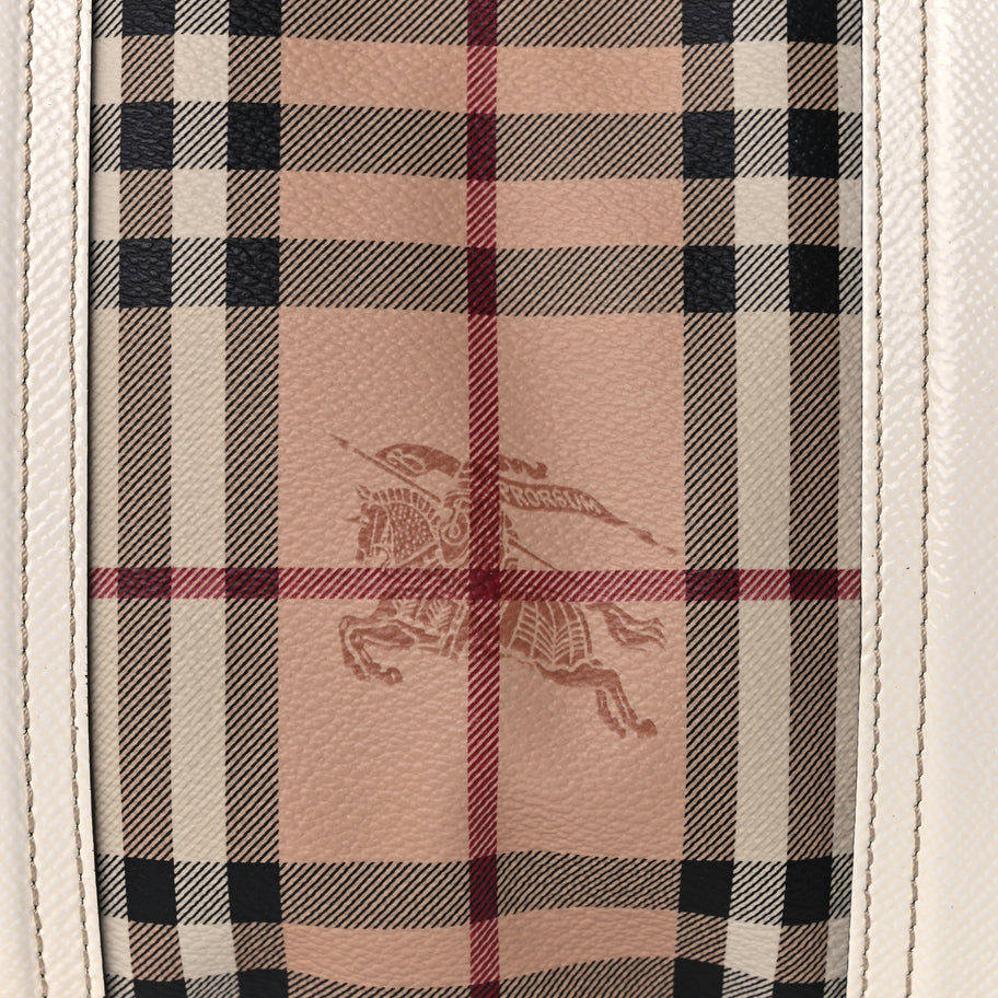 Burberry Haymarket Check Medium Minford Portrait Tote White Image 6