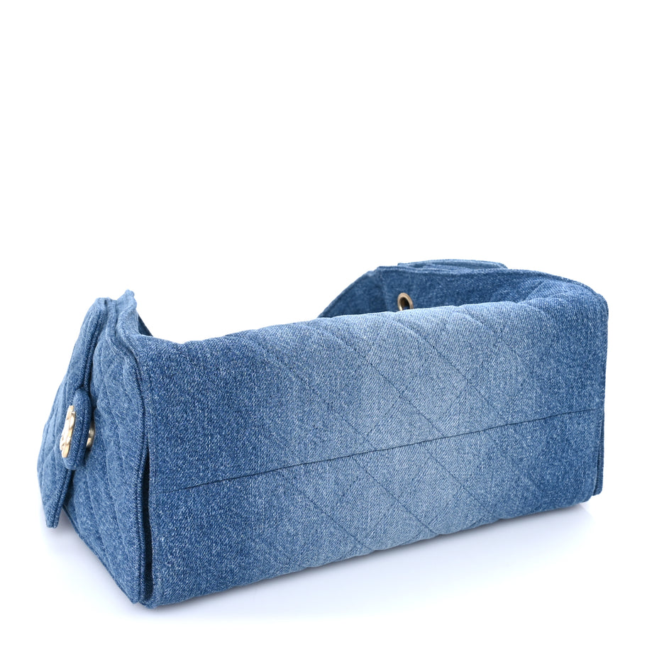 Chanel Washed Denim Quilted Small Chanel 25 Handbag Blue Image 3