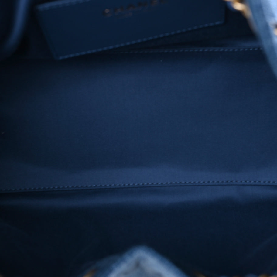 Chanel Washed Denim Quilted Small Chanel 25 Handbag Blue Image 4