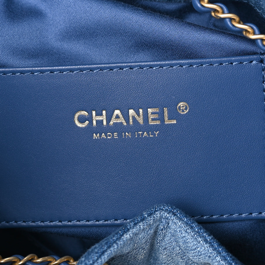 Chanel Washed Denim Quilted Small Chanel 25 Handbag Blue Image 5