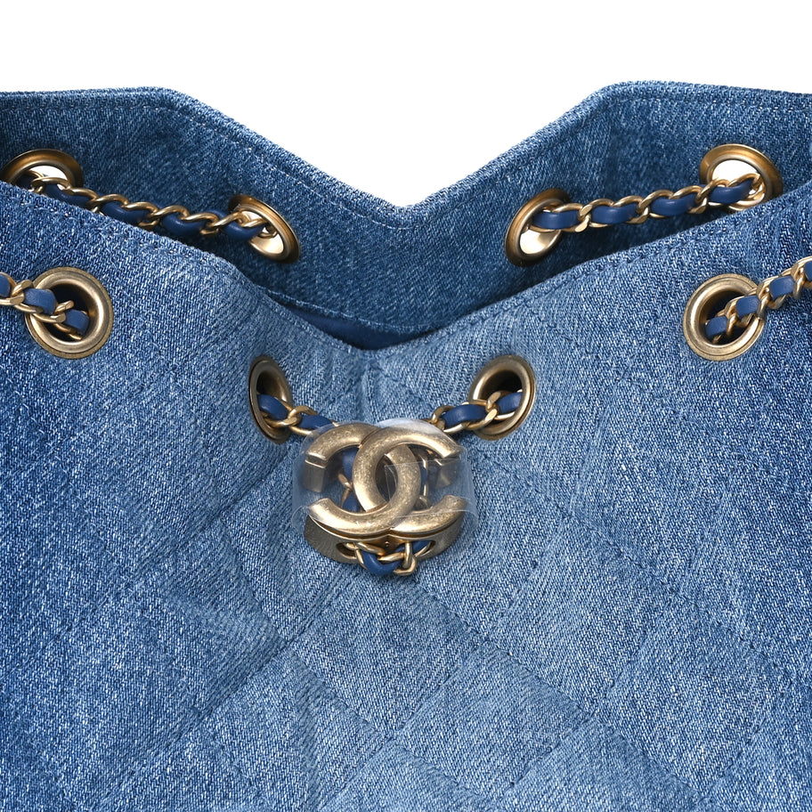 Chanel Washed Denim Quilted Small Chanel 25 Handbag Blue Image 7