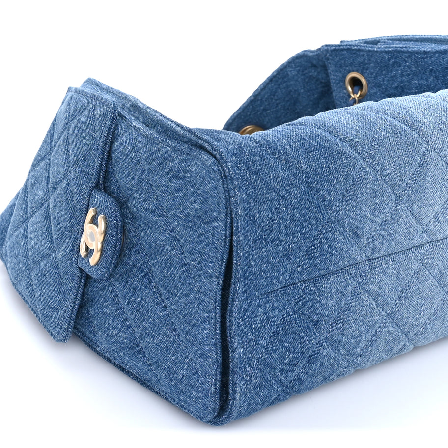 Chanel Washed Denim Quilted Small Chanel 25 Handbag Blue Image 8