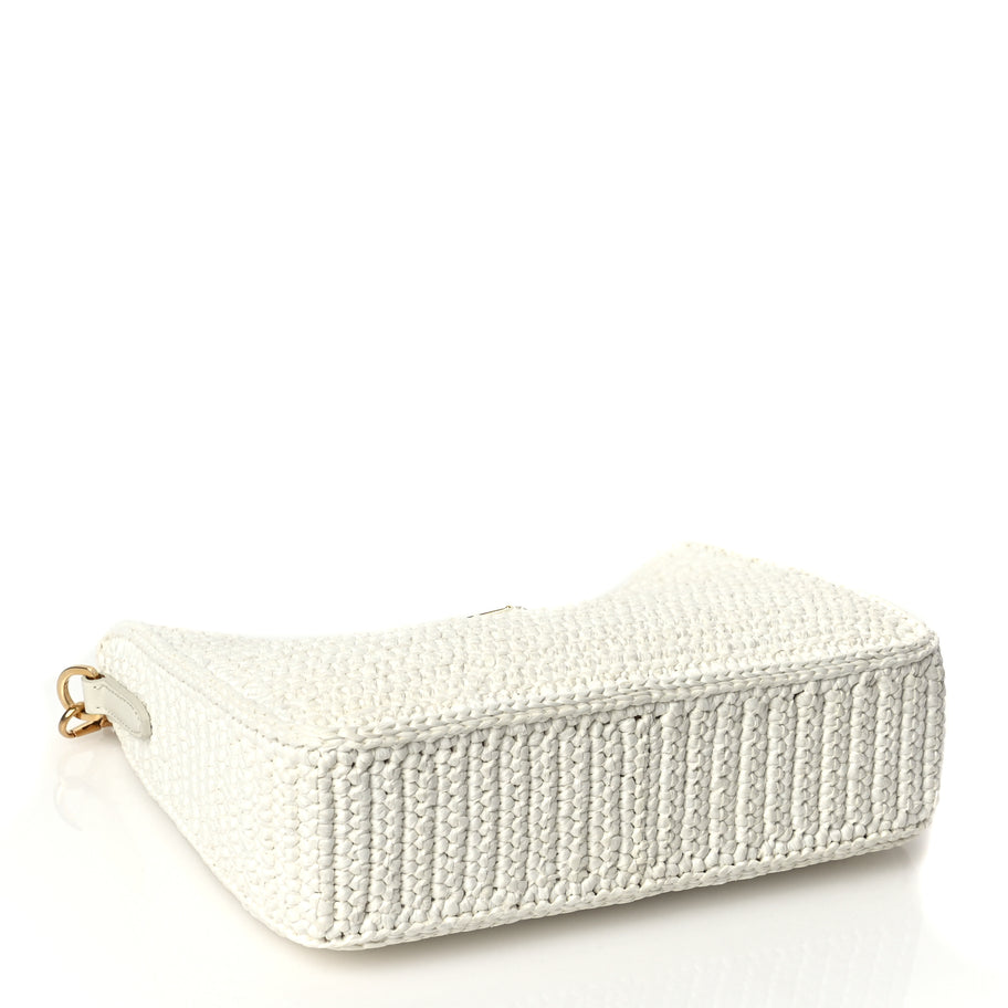 Prada Yarn Raffia Effect Crochet Re-Edition 2005 Shoulder Bag White Image 3