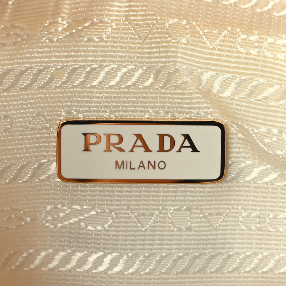 Prada Yarn Raffia Effect Crochet Re-Edition 2005 Shoulder Bag White Image 5