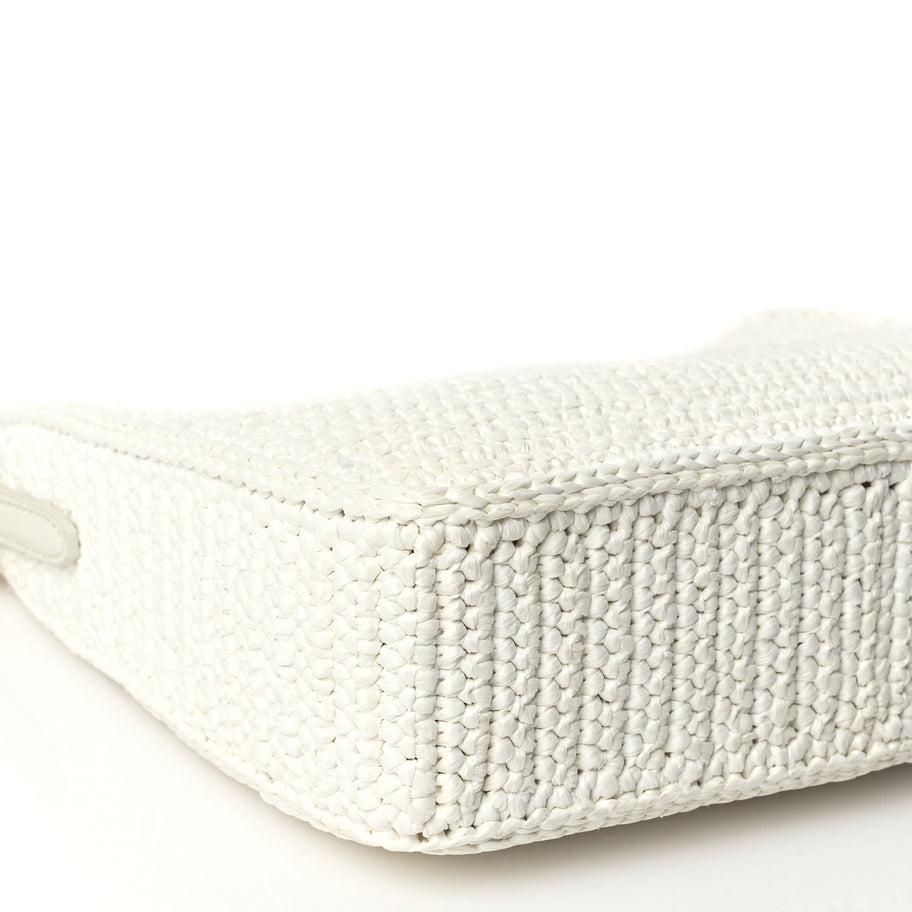 Prada Yarn Raffia Effect Crochet Re-Edition 2005 Shoulder Bag White Image 7