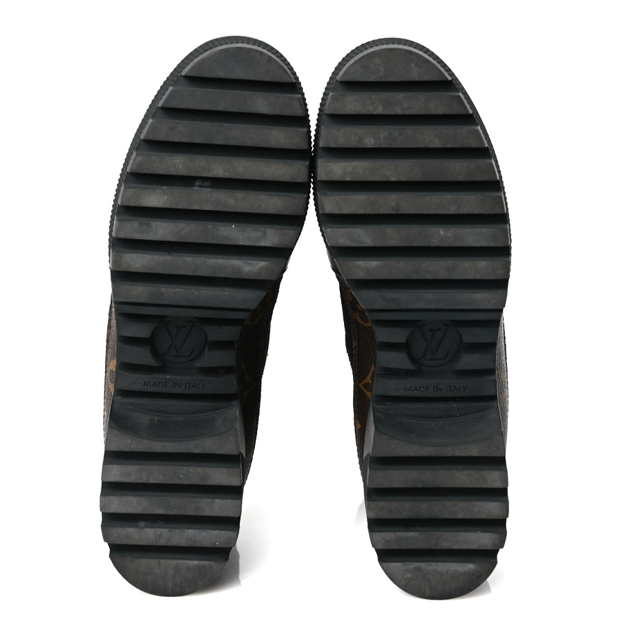Louis Vuitton Suede Calfskin Monogram Laureate Platform Desert Boots 36.5 Black Image 5