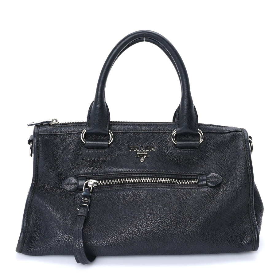 Prada Vitello Phenix Shopping Satchel Black Image 1