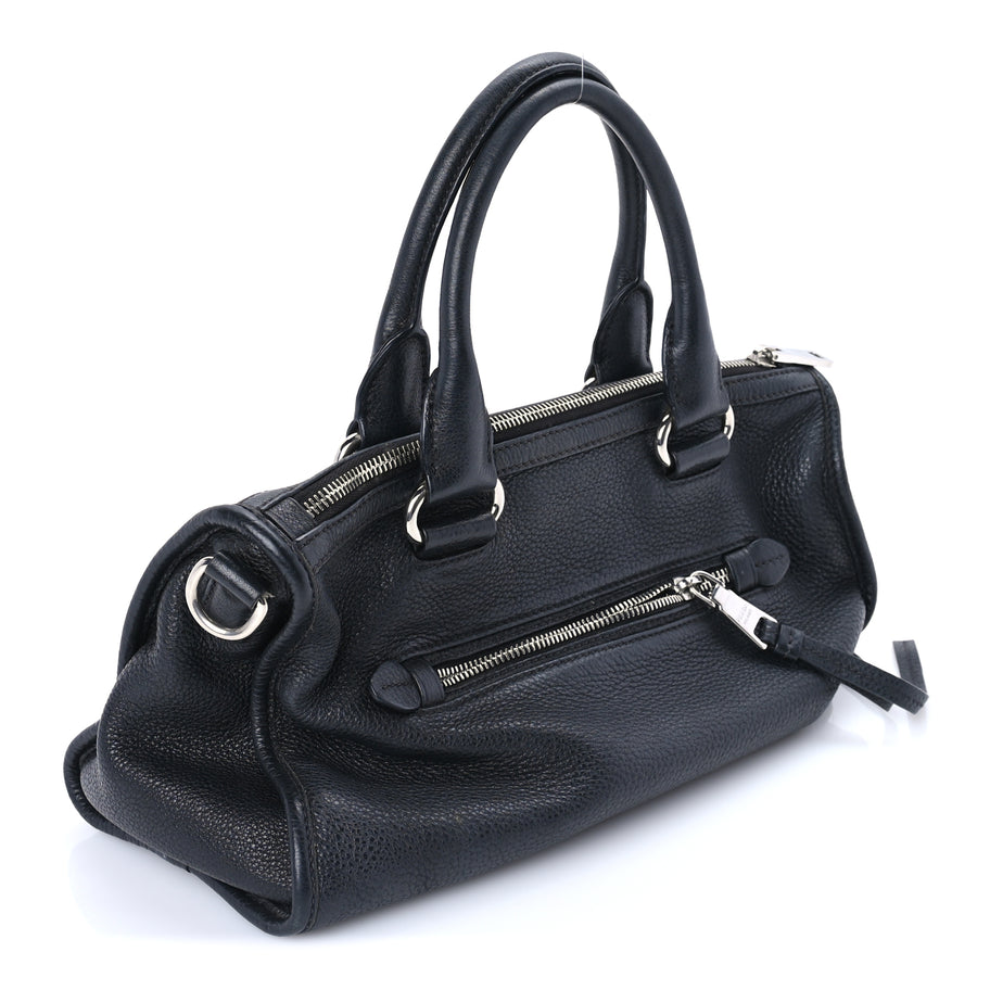 Prada Vitello Phenix Shopping Satchel Black Image 2