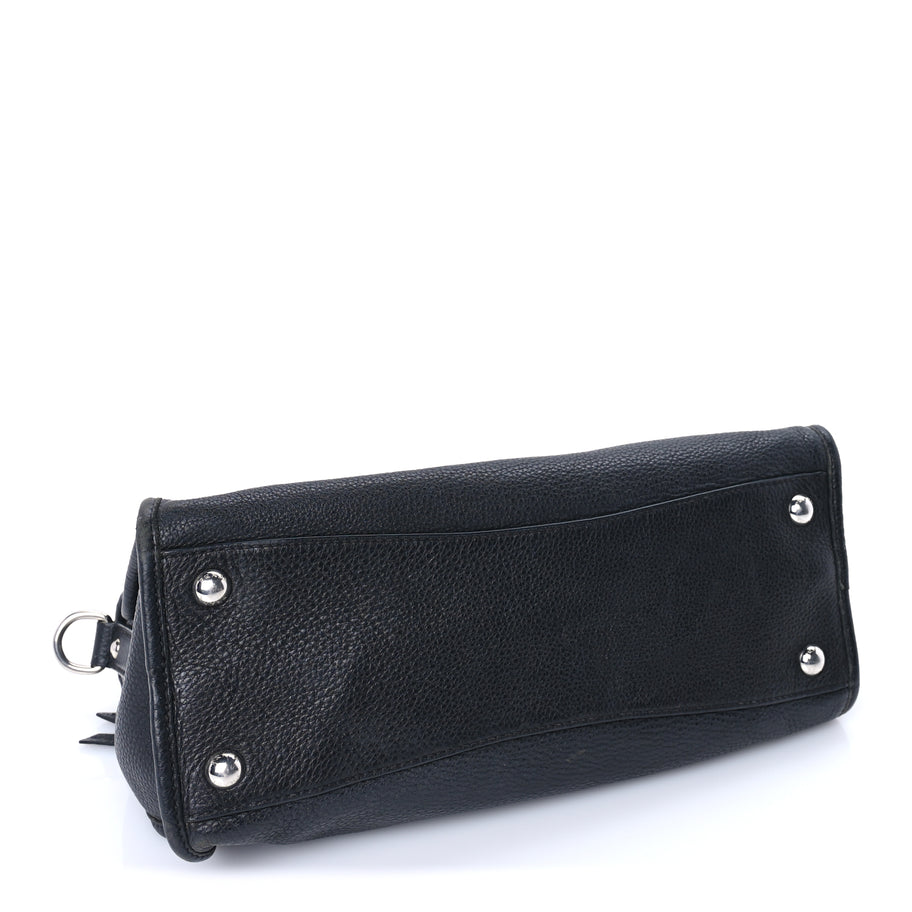 Prada Vitello Phenix Shopping Satchel Black Image 3