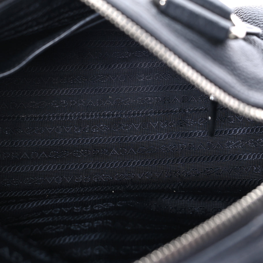 Prada Vitello Phenix Shopping Satchel Black Image 4