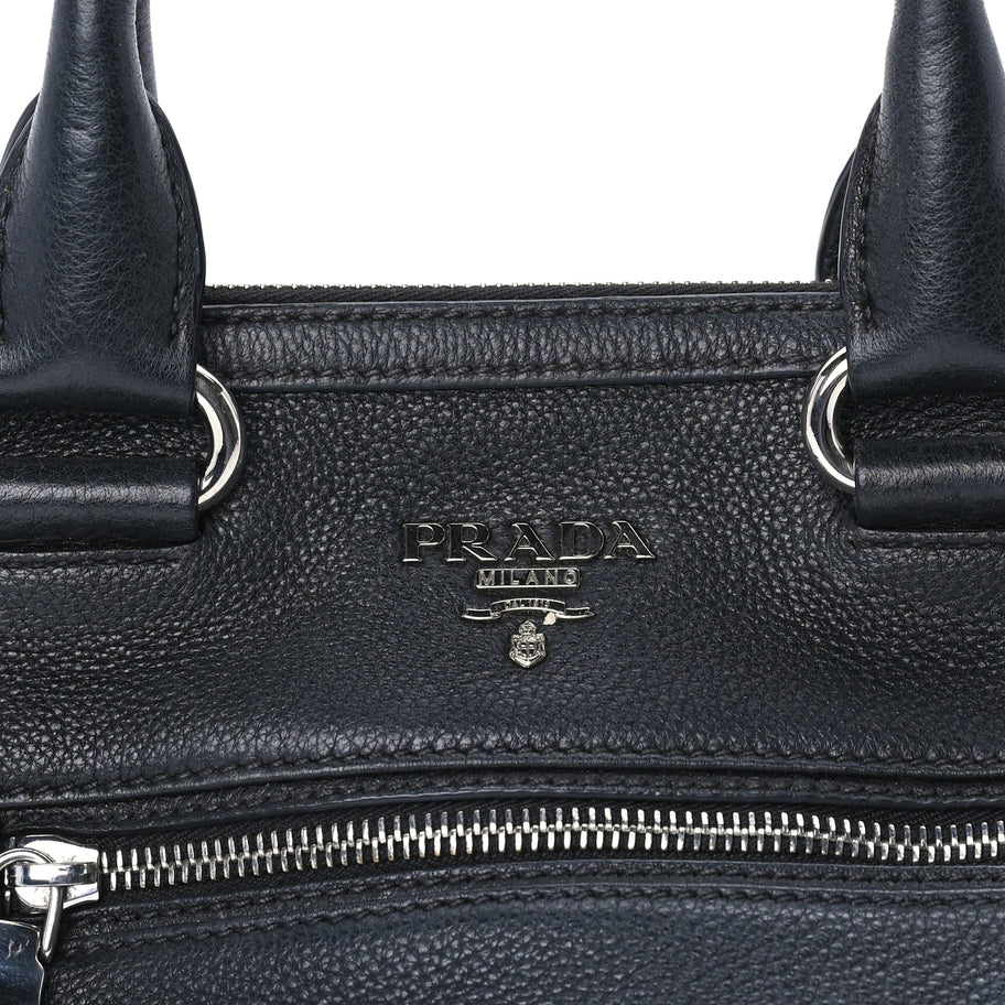 Prada Vitello Phenix Shopping Satchel Black Image 6