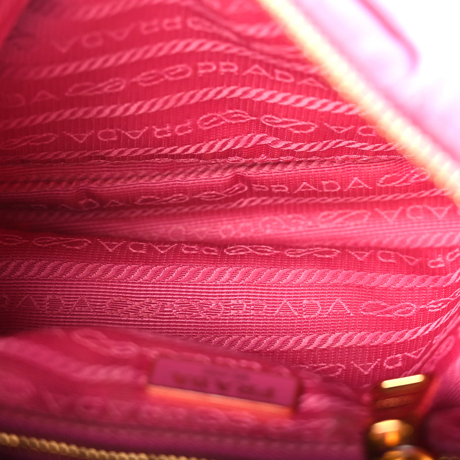 Prada Tessuto Nylon Saffiano Crossbody Bag Fuxia Image 4