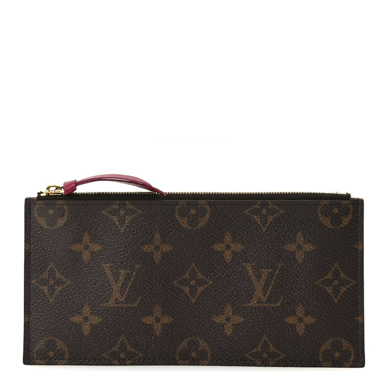  Louis Vuitton Monogram Felicie Chain Wallet Zippered Insert Fuchsia