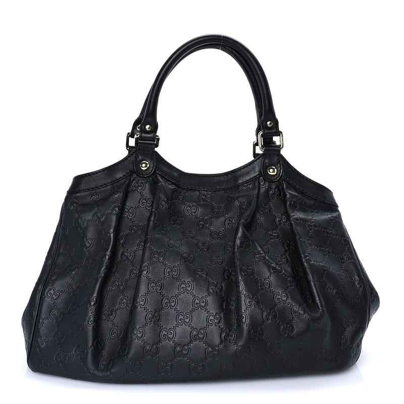  Gucci Guccissima Medium Sukey Tote Black