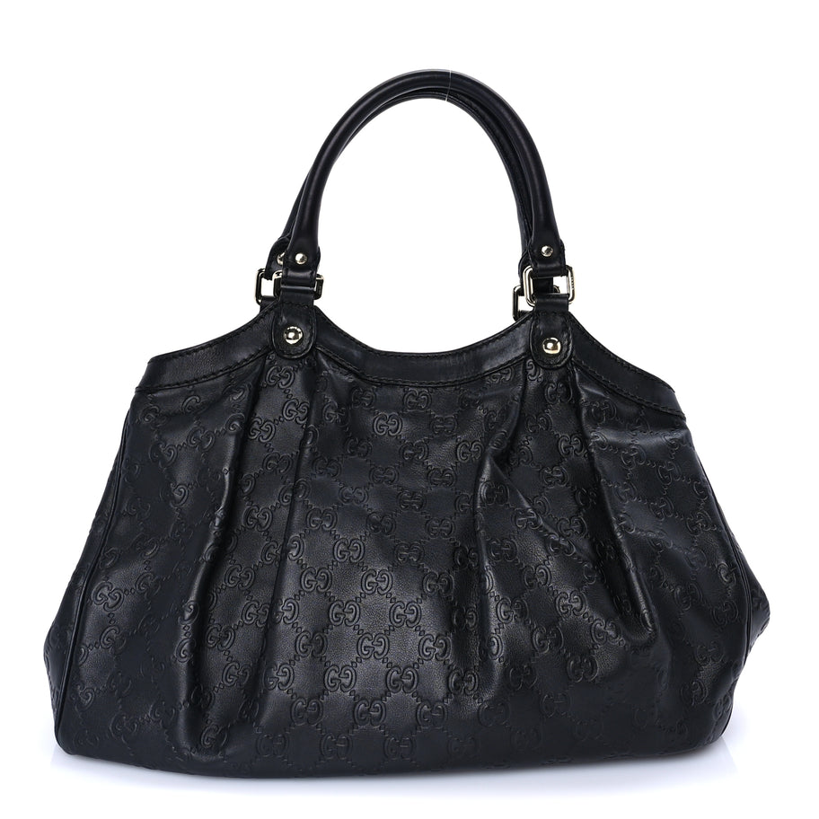 Gucci Guccissima Medium Sukey Tote Black Image 1