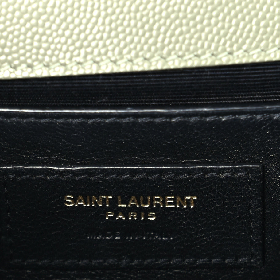 Saint Laurent Grain De Poudre Small Monogram Kate Satchel  Light Sage Image 5