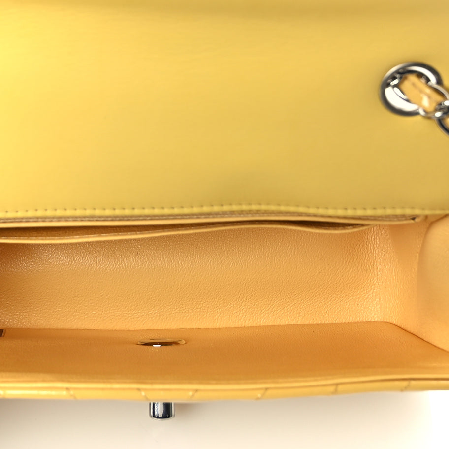 Chanel Patent Chevron Quilted Mini Rectangular Flap  Yellow Image 4