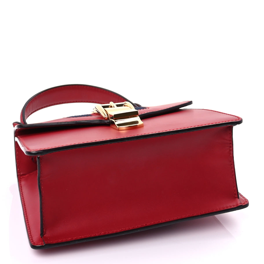 Gucci Calfskin Mini Sylvie Top Handle Bag Hibiscus Red Image 4