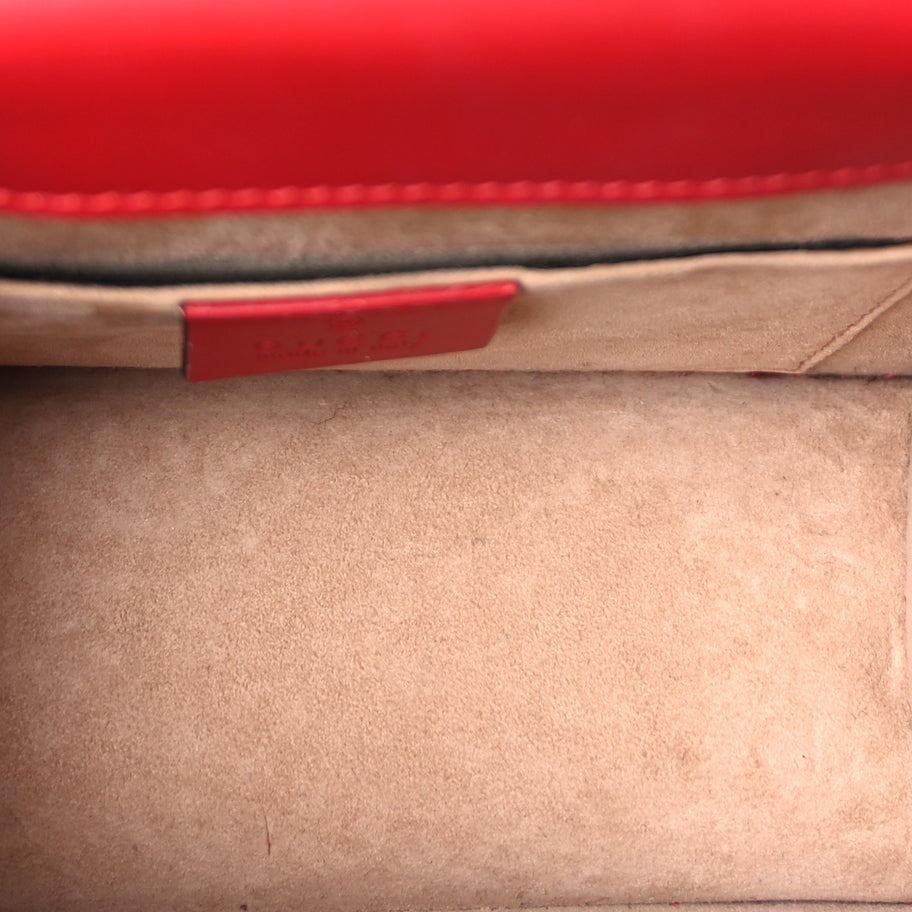 Gucci Calfskin Mini Sylvie Top Handle Bag Hibiscus Red Image 5