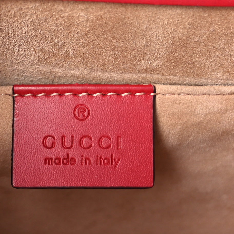 Gucci Calfskin Mini Sylvie Top Handle Bag Hibiscus Red Image 6