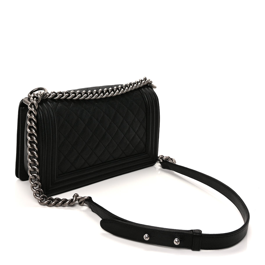 Chanel Caviar Quilted Medium Boy Flap  Black Image 2