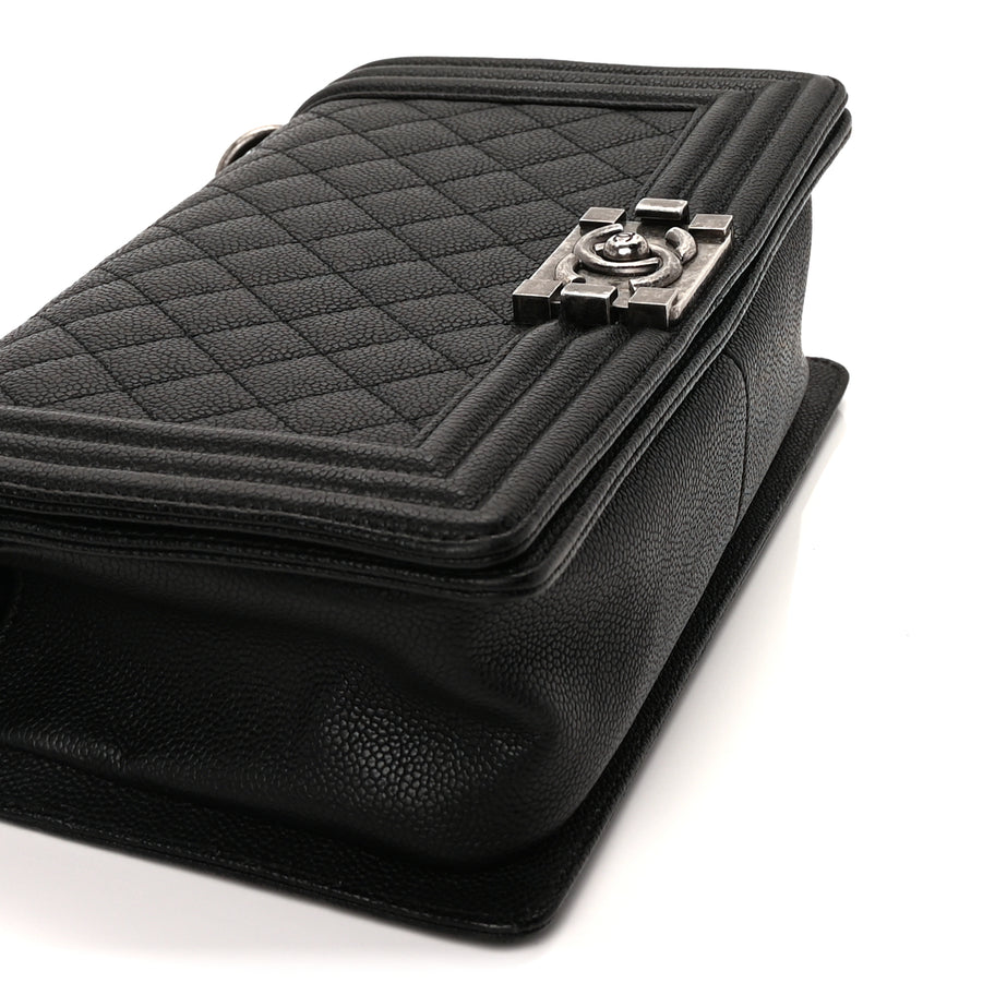Chanel Caviar Quilted Medium Boy Flap  Black Image 8