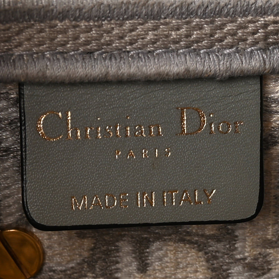 Christian Dior Oblique Embroidered Saddle Bag Gray Image 5