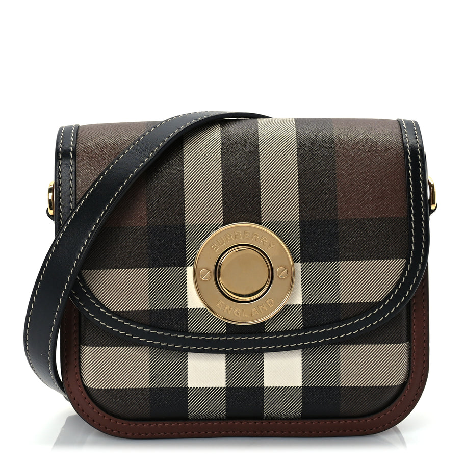 Burberry Calfskin Check Small Elizabeth Bag Brown Image 1