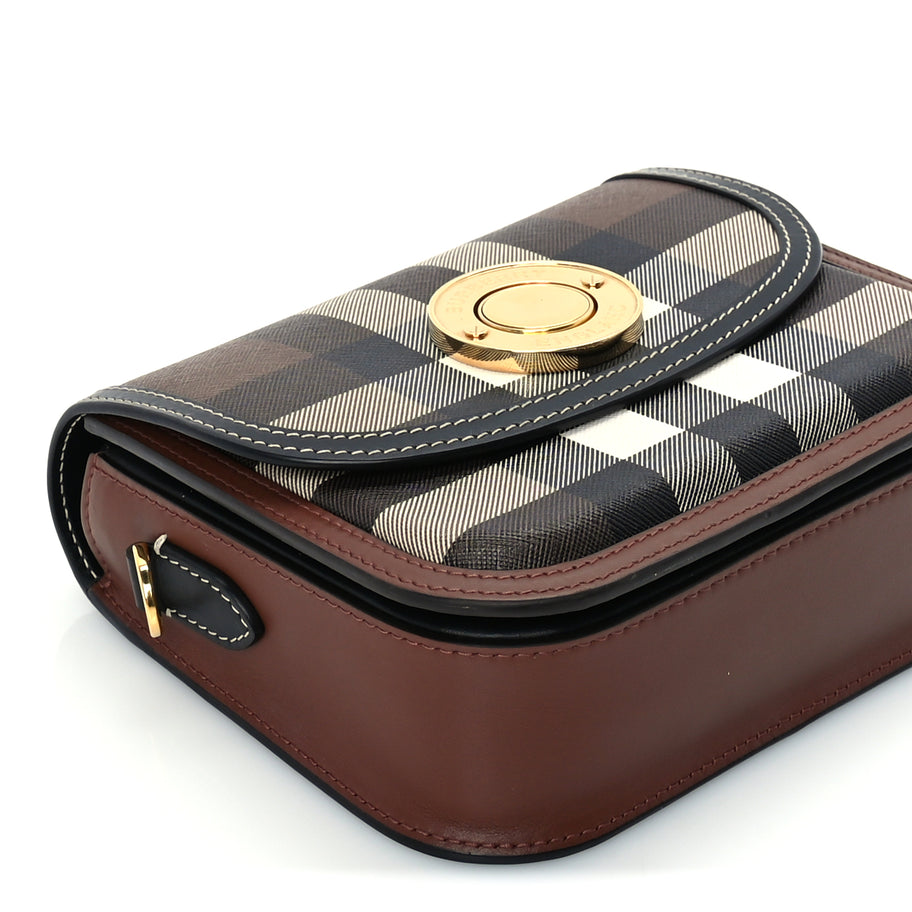 Burberry Calfskin Check Small Elizabeth Bag Brown Image 7