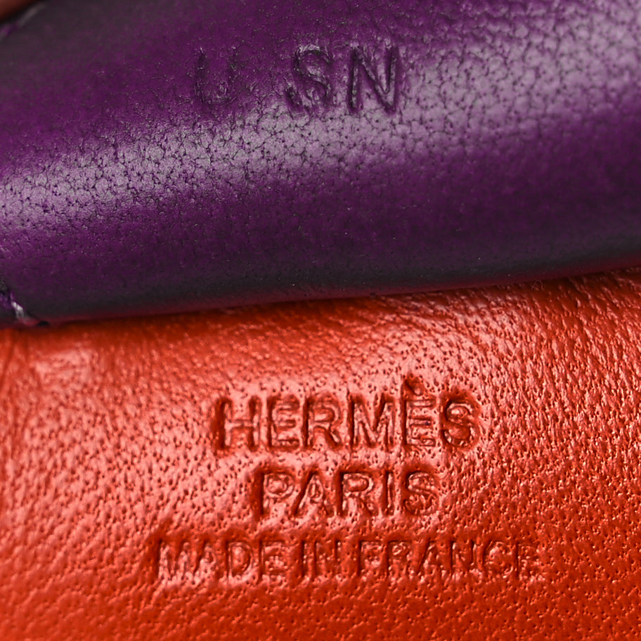Hermes Milo Lambskin Grigri Rodeo Horse Bag Charm MM  Cornaline Orange Poppy Violet Image 3