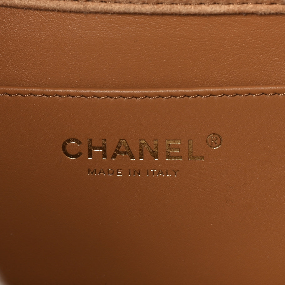 Chanel Suede Shearling Quilted Small Chanel 25 Handbag Beige White Image 5