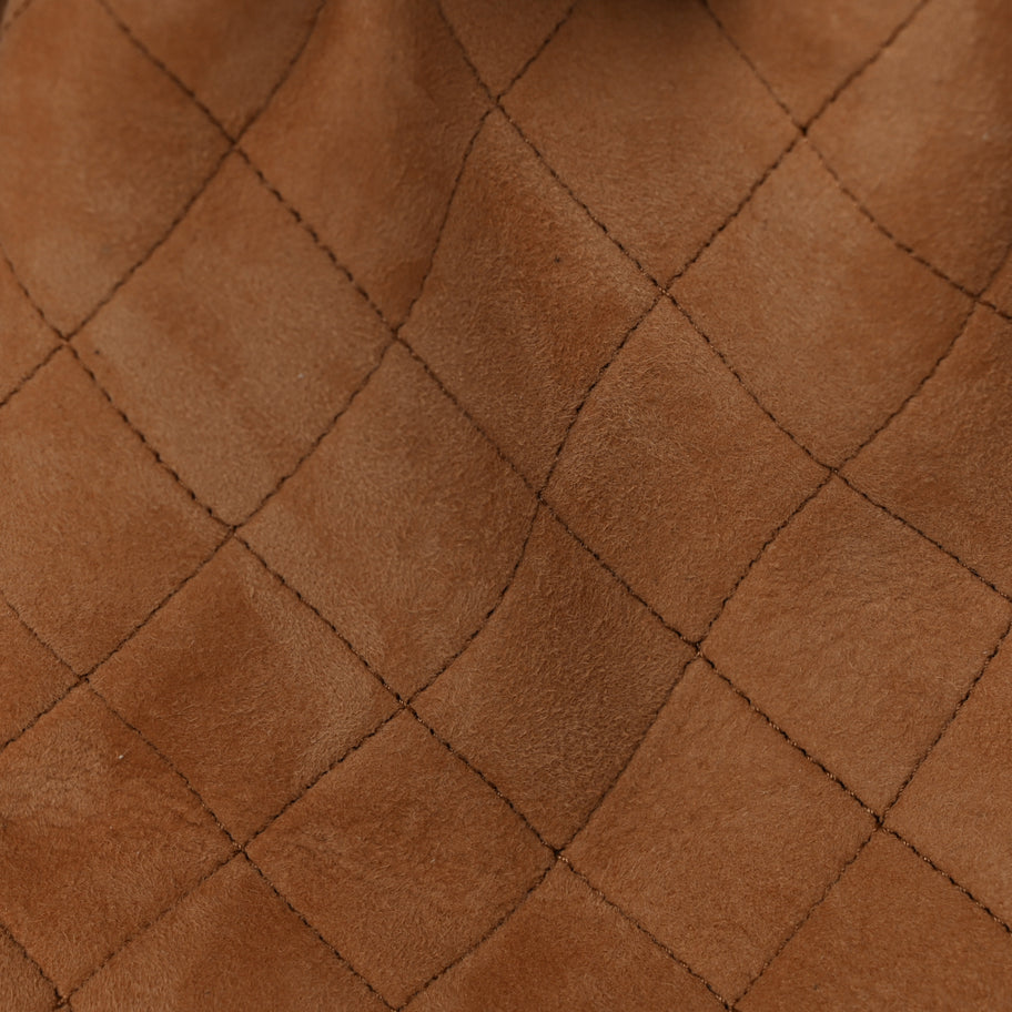 Chanel Suede Shearling Quilted Small Chanel 25 Handbag Beige White Image 7