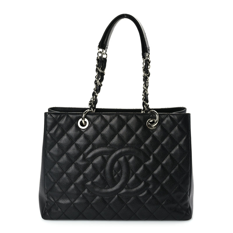  Chanel Caviar Quilted Grand Shopping Tote GST Black