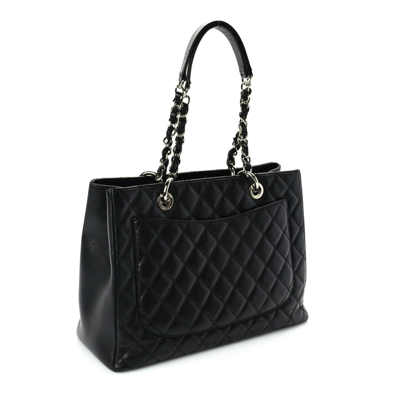  Chanel Caviar Quilted Grand Shopping Tote GST Black