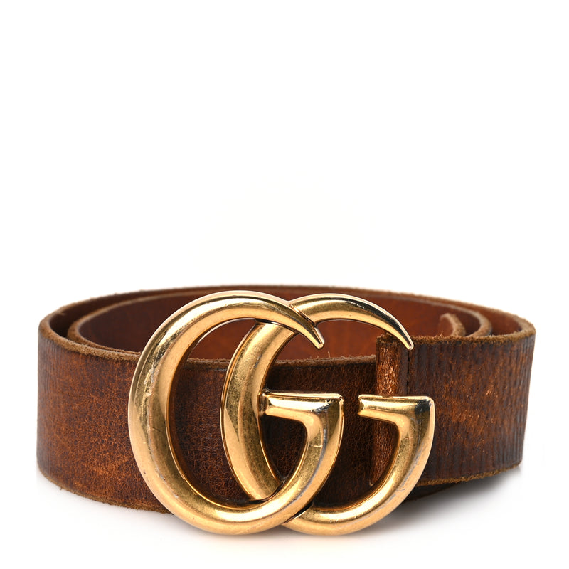  Gucci Faded Calfskin Double G 40mm Belt 80 32 Cuir