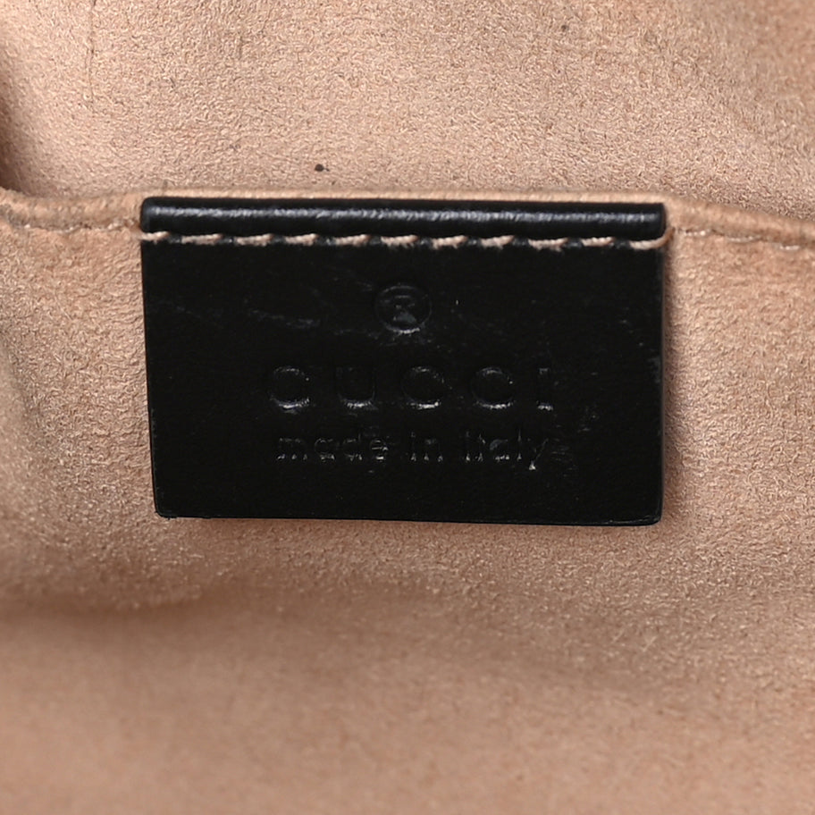 Gucci Calfskin Matelasse Mini GG Marmont Chain Shoulder Bag  Black Image 5