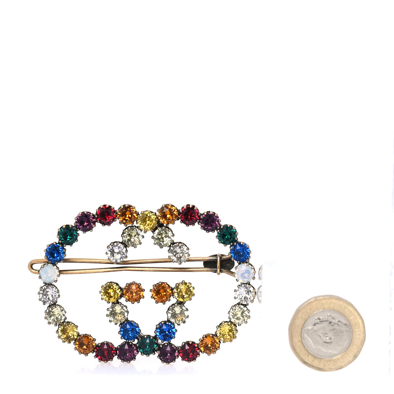 Gucci Crystal Interlocking G Hair Clip Multicolor Multicolor