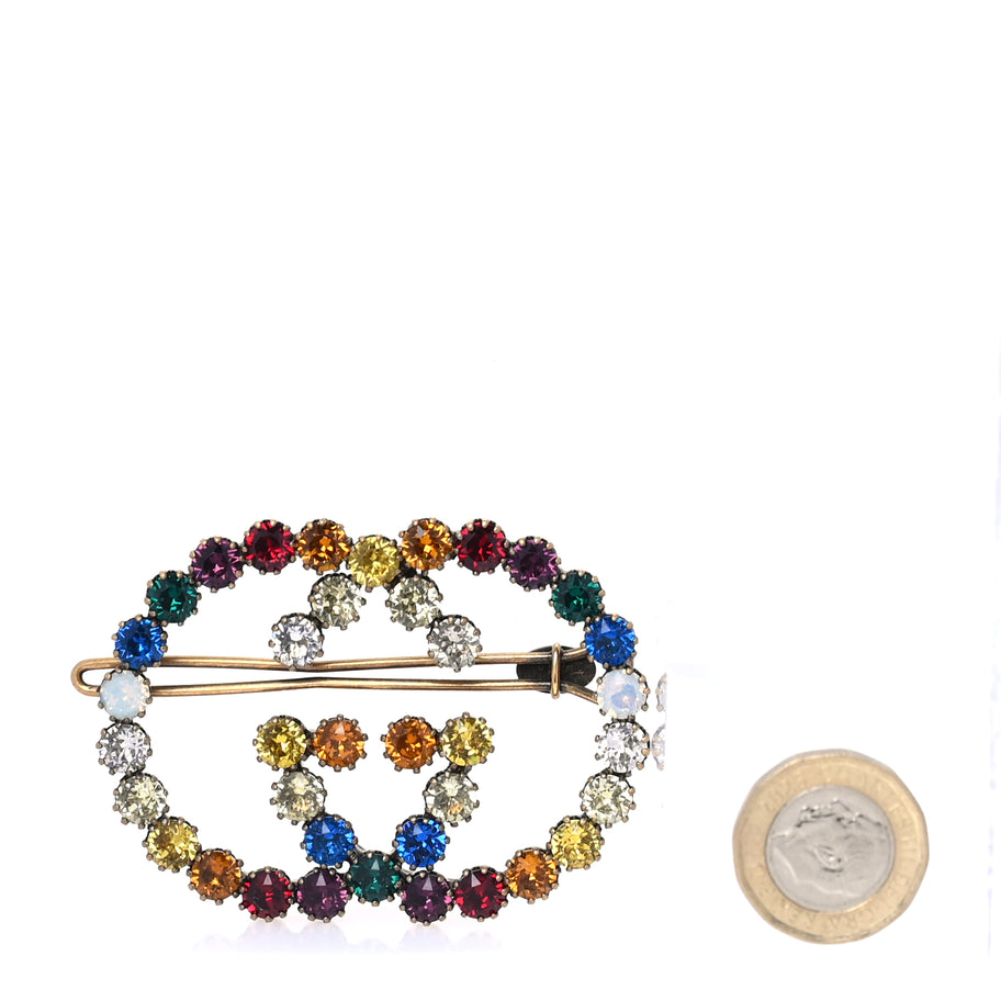 Gucci Crystal Interlocking G Hair Clip Multicolor Multicolor Image 2