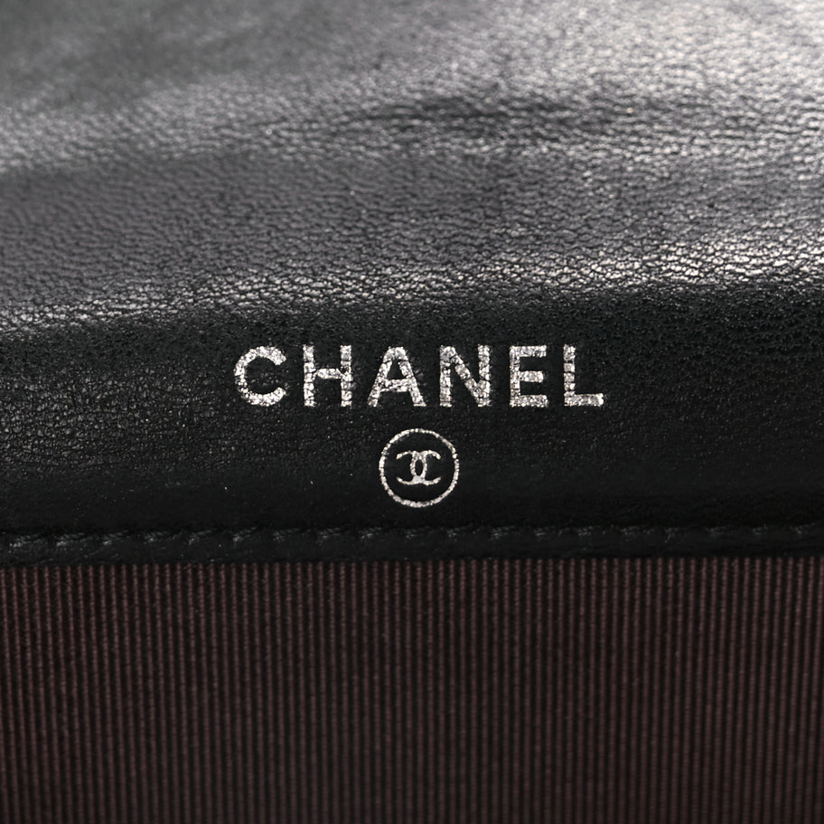 Chanel Lambskin Quilted Flap Card Holder Wallet Black Image 6