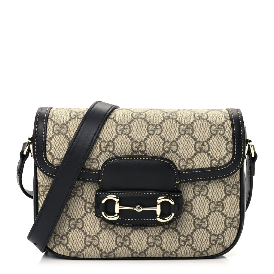 Gucci Supreme Monogram Horsebit 1955 Soft Small Shoulder Bag  GG Supreme Monogram Image 1