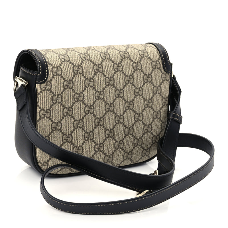  Gucci Supreme Monogram Horsebit 1955 Soft Small Shoulder Bag  GG Supreme Monogram