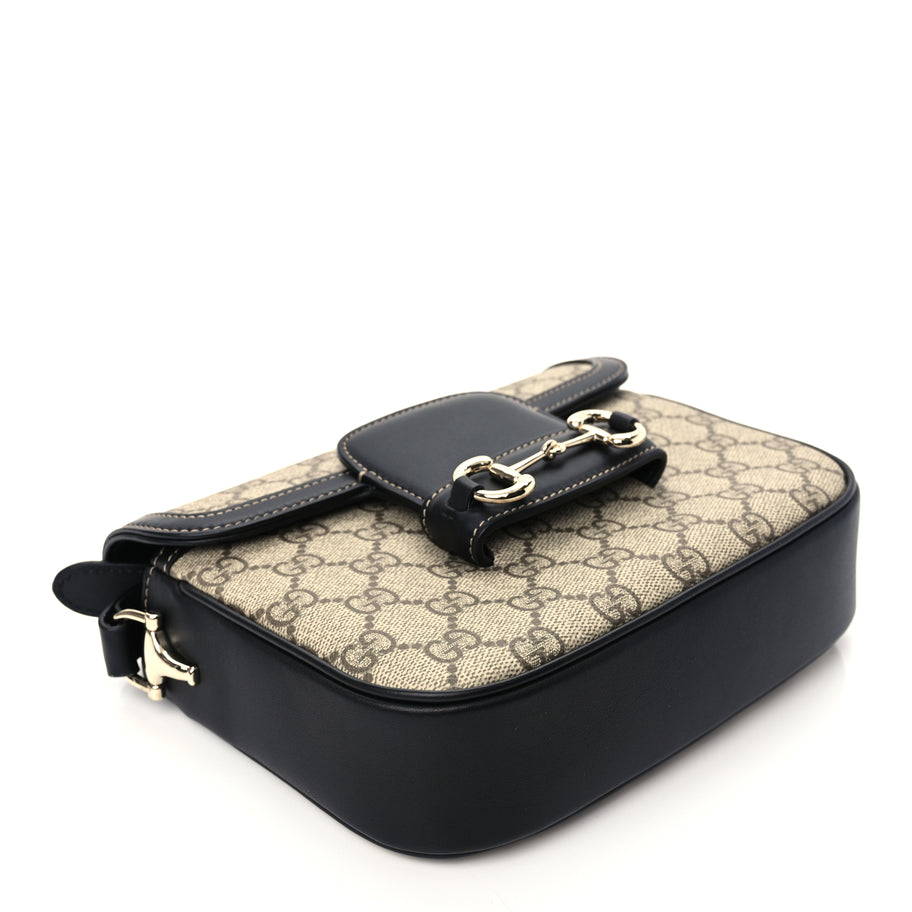 Gucci Supreme Monogram Horsebit 1955 Soft Small Shoulder Bag  GG Supreme Monogram Image 3