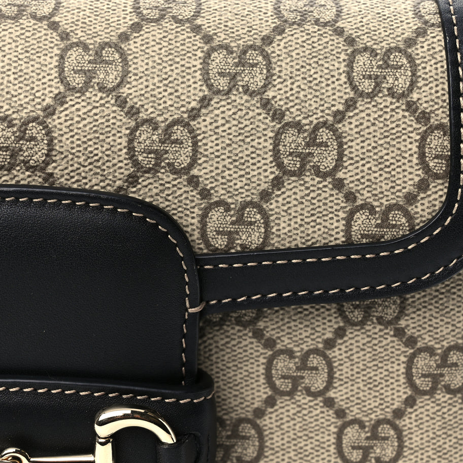 Gucci Supreme Monogram Horsebit 1955 Soft Small Shoulder Bag  GG Supreme Monogram Image 7